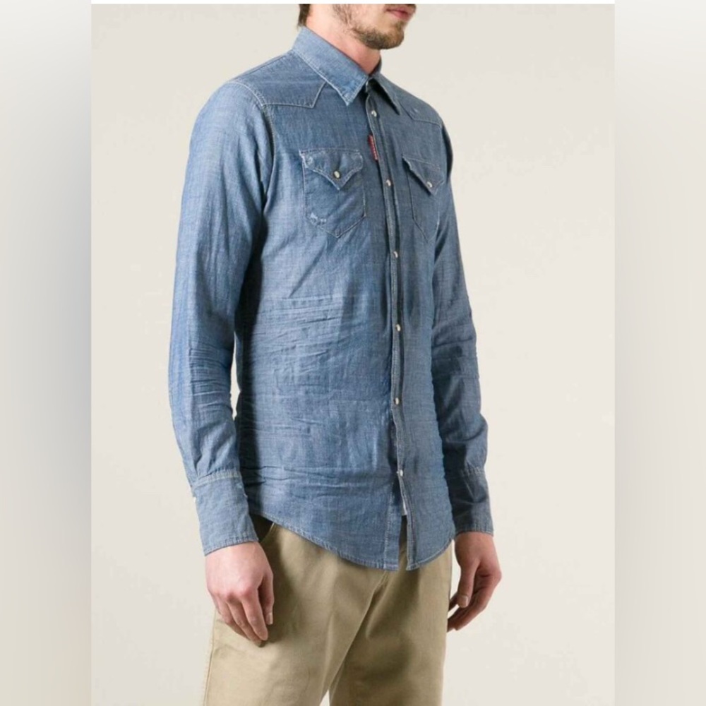Dsquared2 Men's Blue Denim Shirt | NWT | Made in Italy - Picture 1 of 11